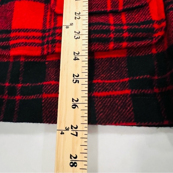 LL Bean Red/Black Wool Blend Plaid Outdoor Vest XL - Picture 6 of 10